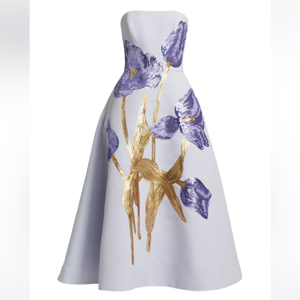 Amsale Sequin Floral Cocktail Dress - Picture 10 of 10